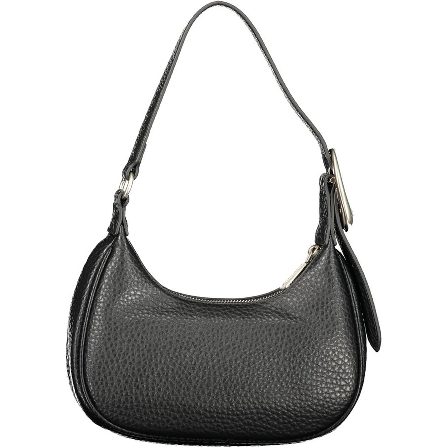 Black Polyurethane Women Shoulder Bag