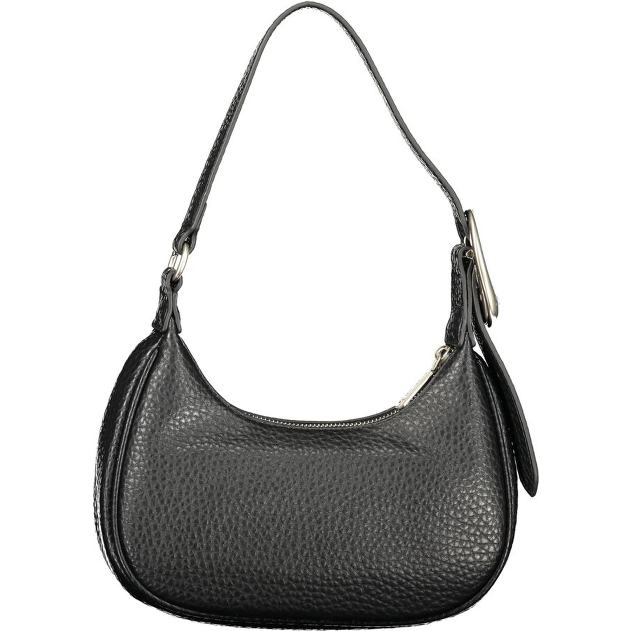 Black Polyurethane Women Shoulder Bag