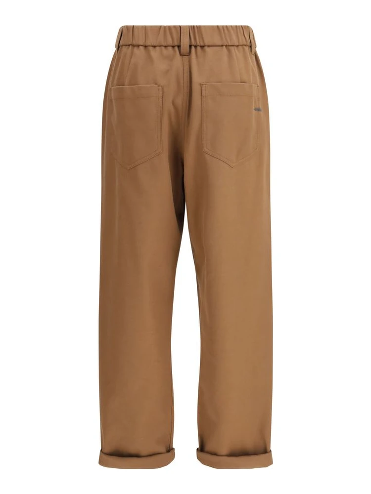 Brown Cotton Casual Pants alternative