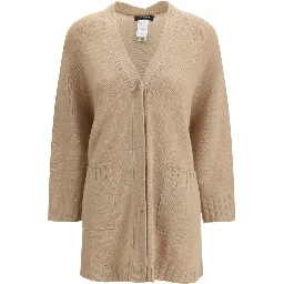 Beige Fleece Wool Cardigan