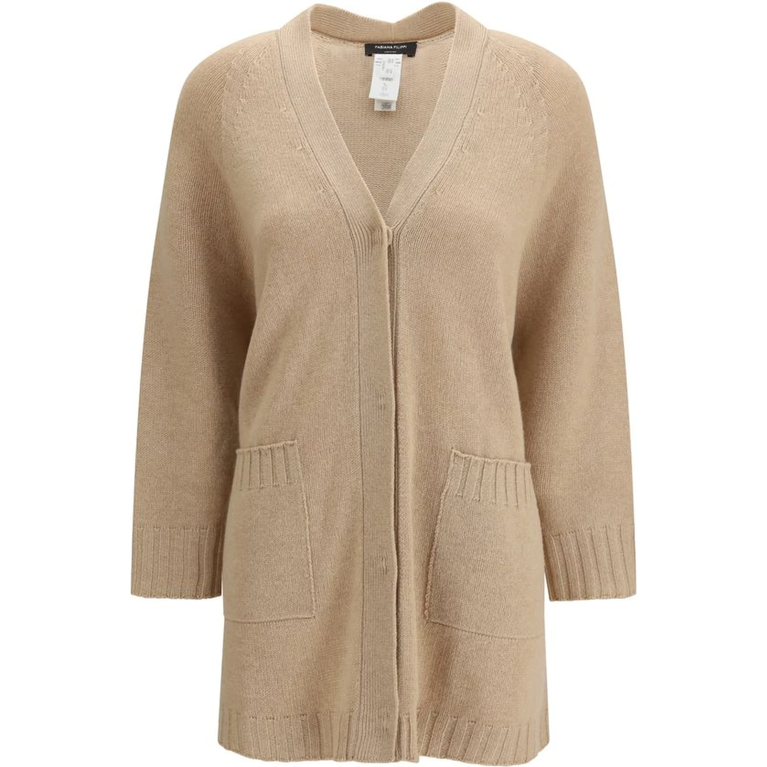 Beige Fleece Wool Cardigan