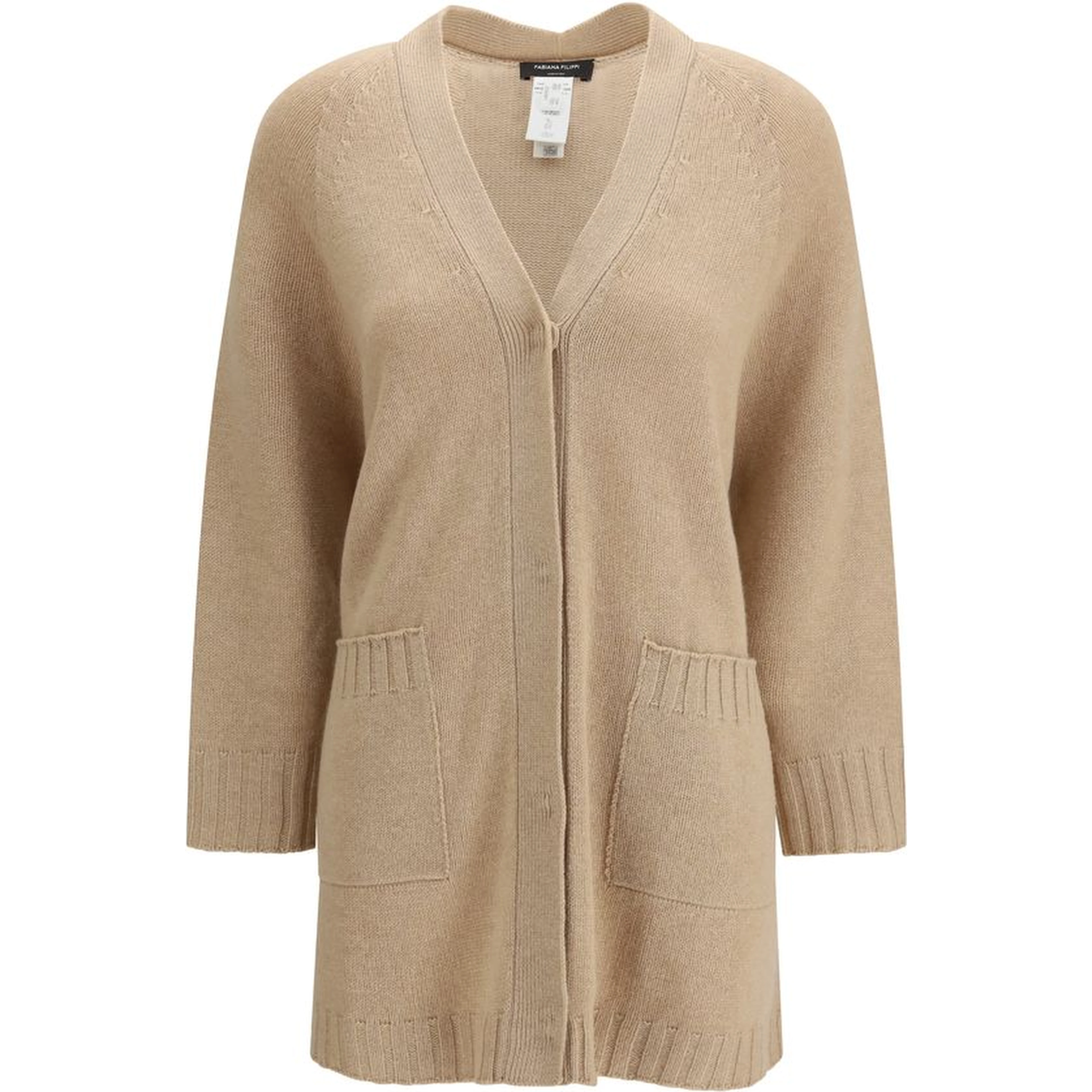 Beige Fleece Wool Cardigan
