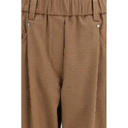 Brown Cotton Casual Pants