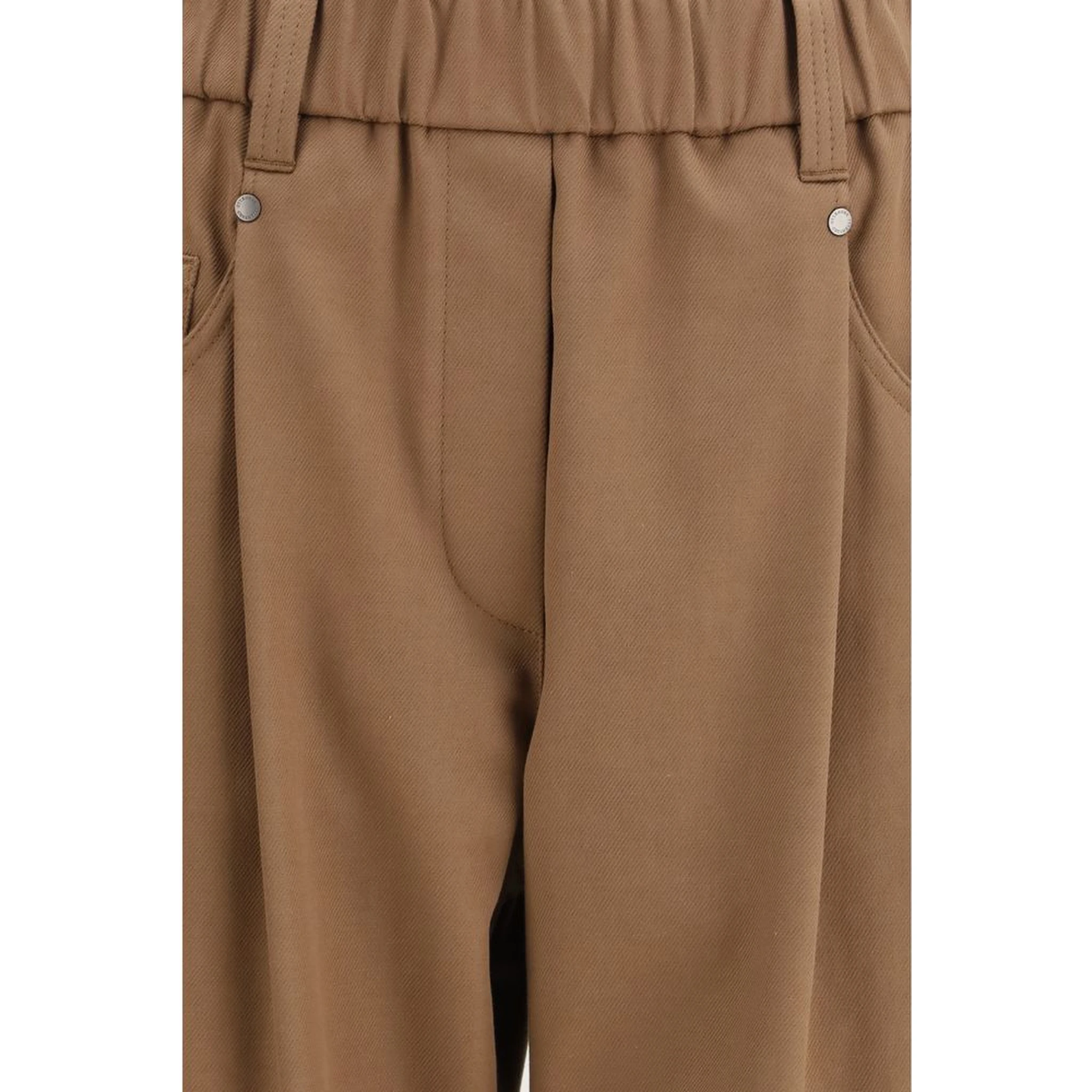 Brown Cotton Casual Pants