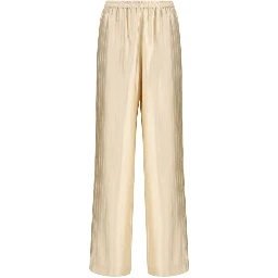 Cream Viscose Casual Pants