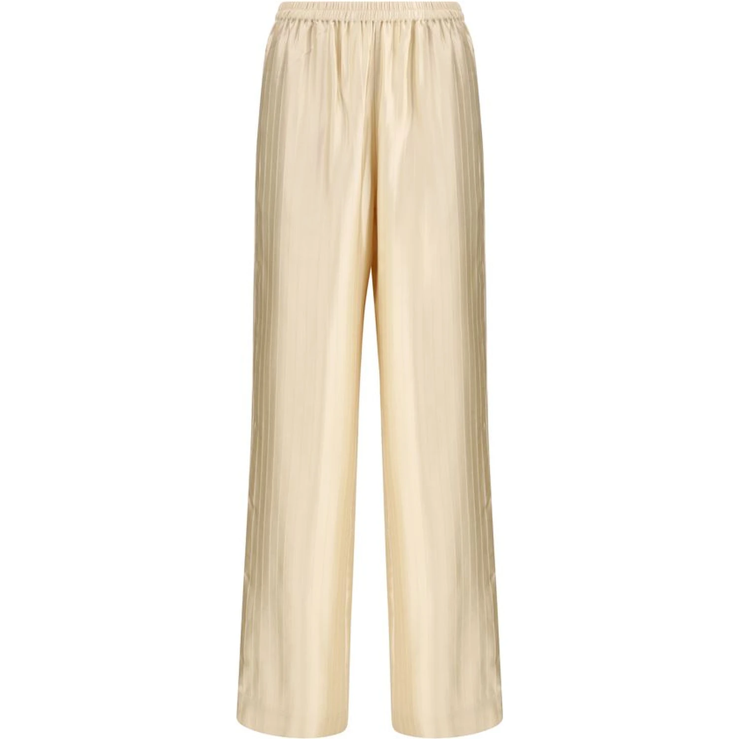 Cream Viscose Casual Pants