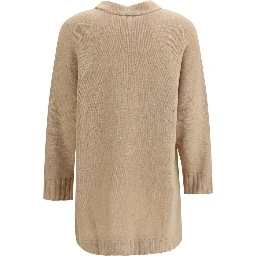 Beige Fleece Wool Cardigan