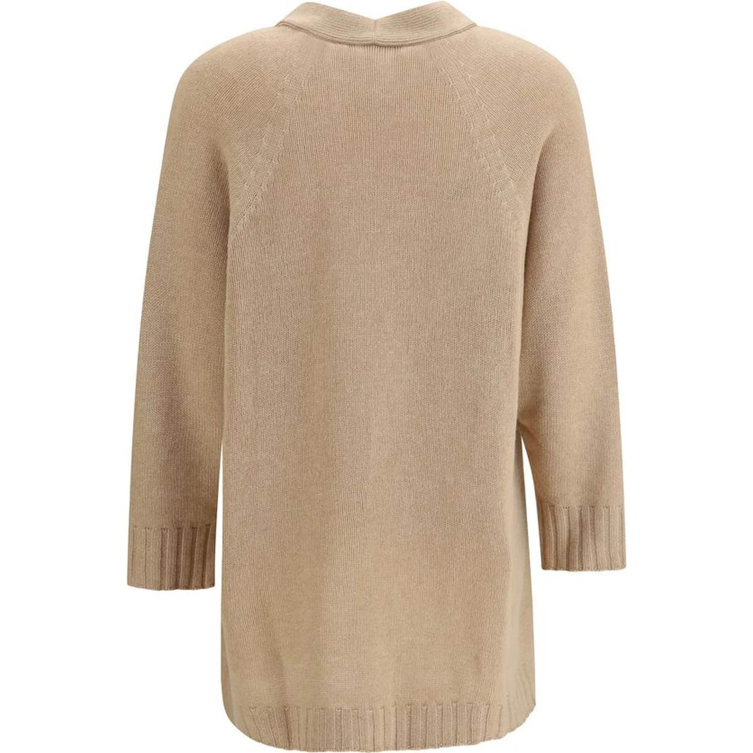 Beige Fleece Wool Cardigan