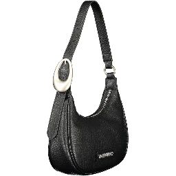 Black Polyurethane Women Shoulder Bag