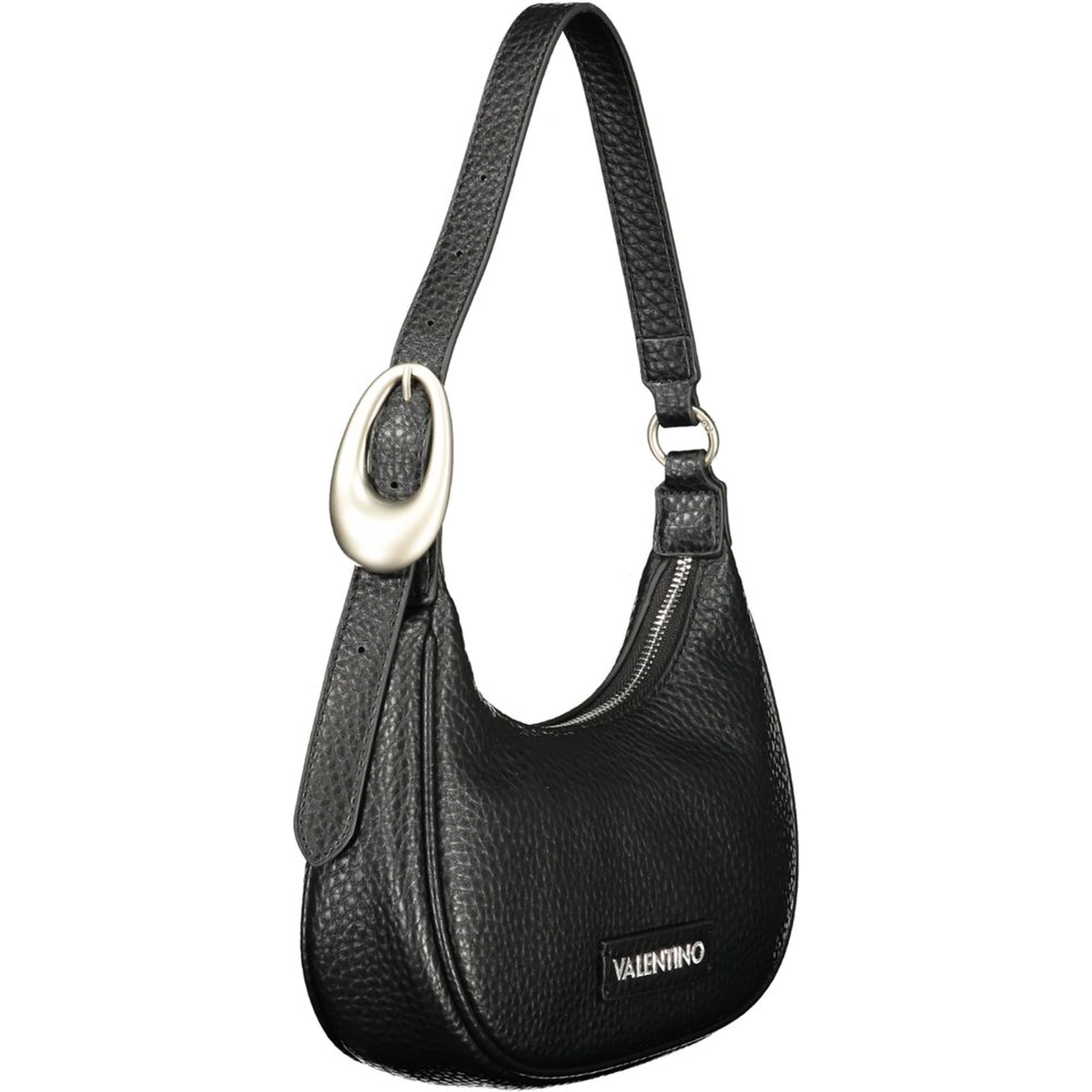 Black Polyurethane Women Shoulder Bag