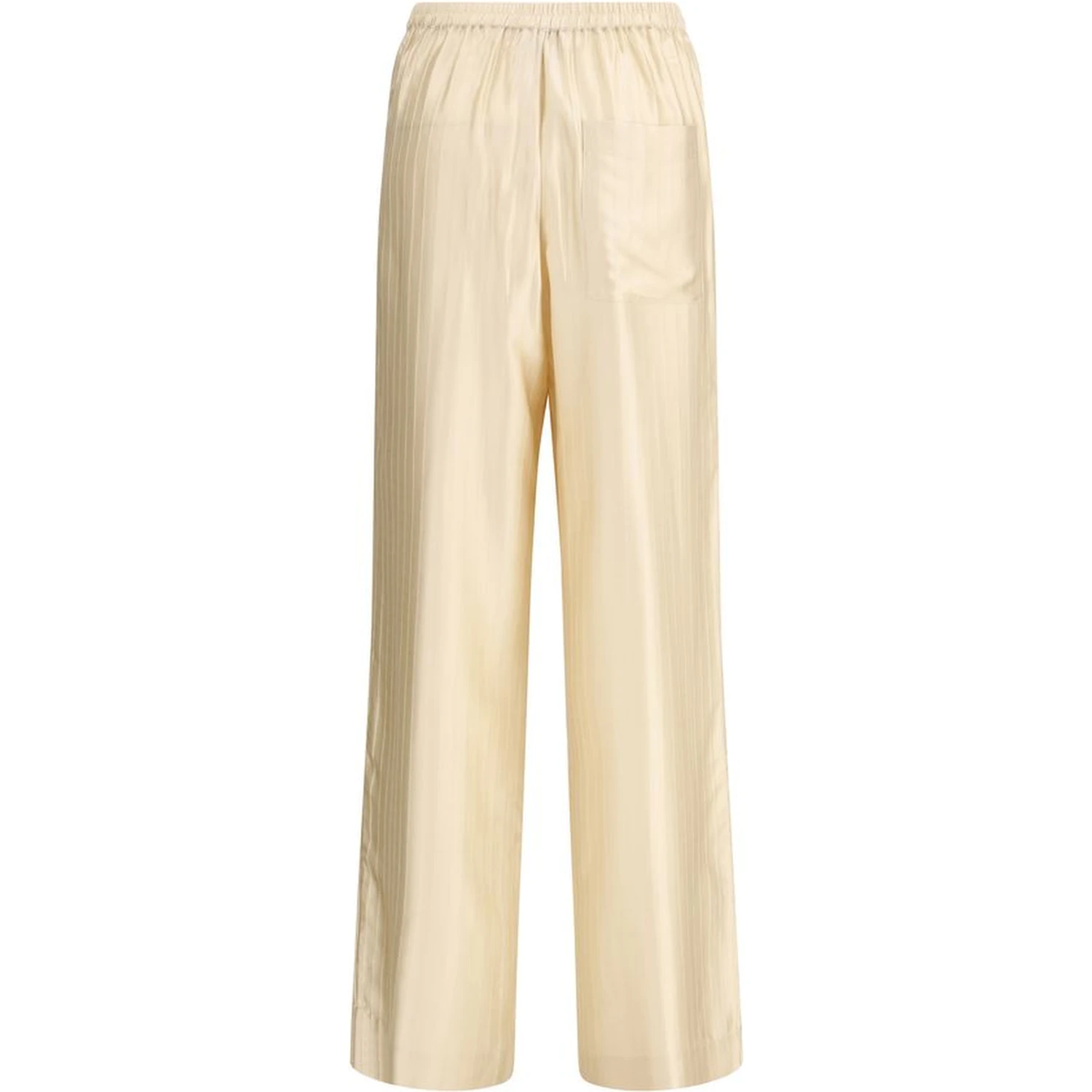 Cream Viscose Casual Pants
