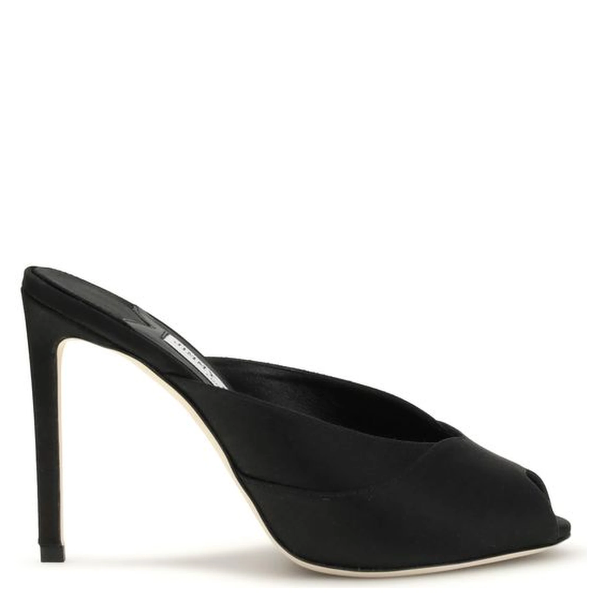 Black Calf Leather Bos Taurus Stiletto Heel Sandals