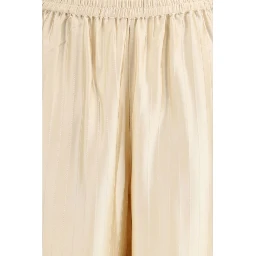 Cream Viscose Casual Pants