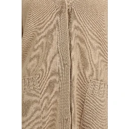Beige Fleece Wool Cardigan