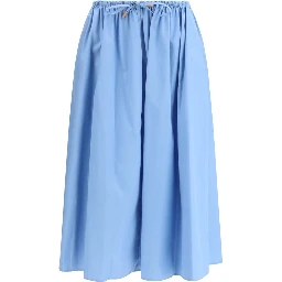 Light Blue Cotton Midi Skirt