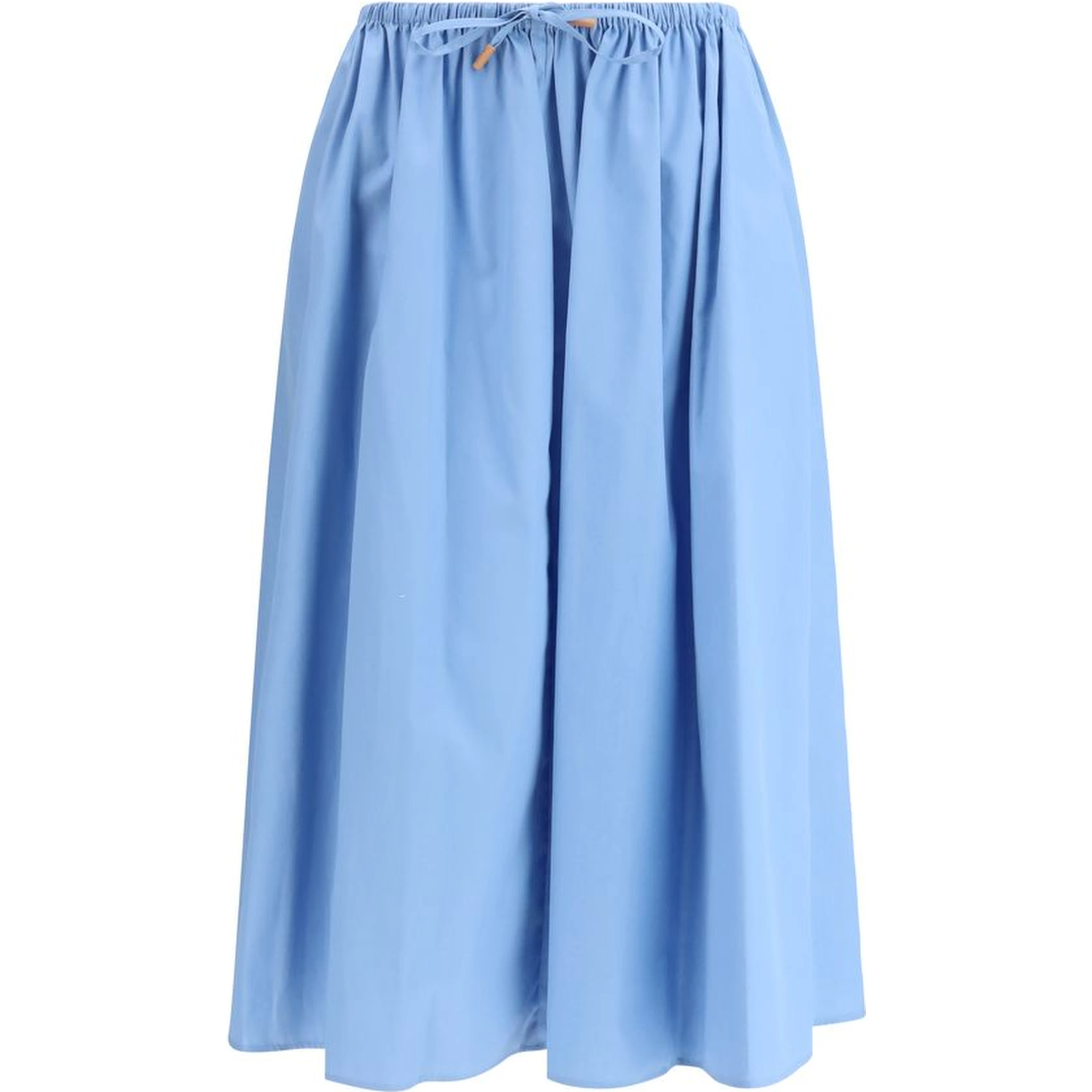 Light Blue Cotton Midi Skirt