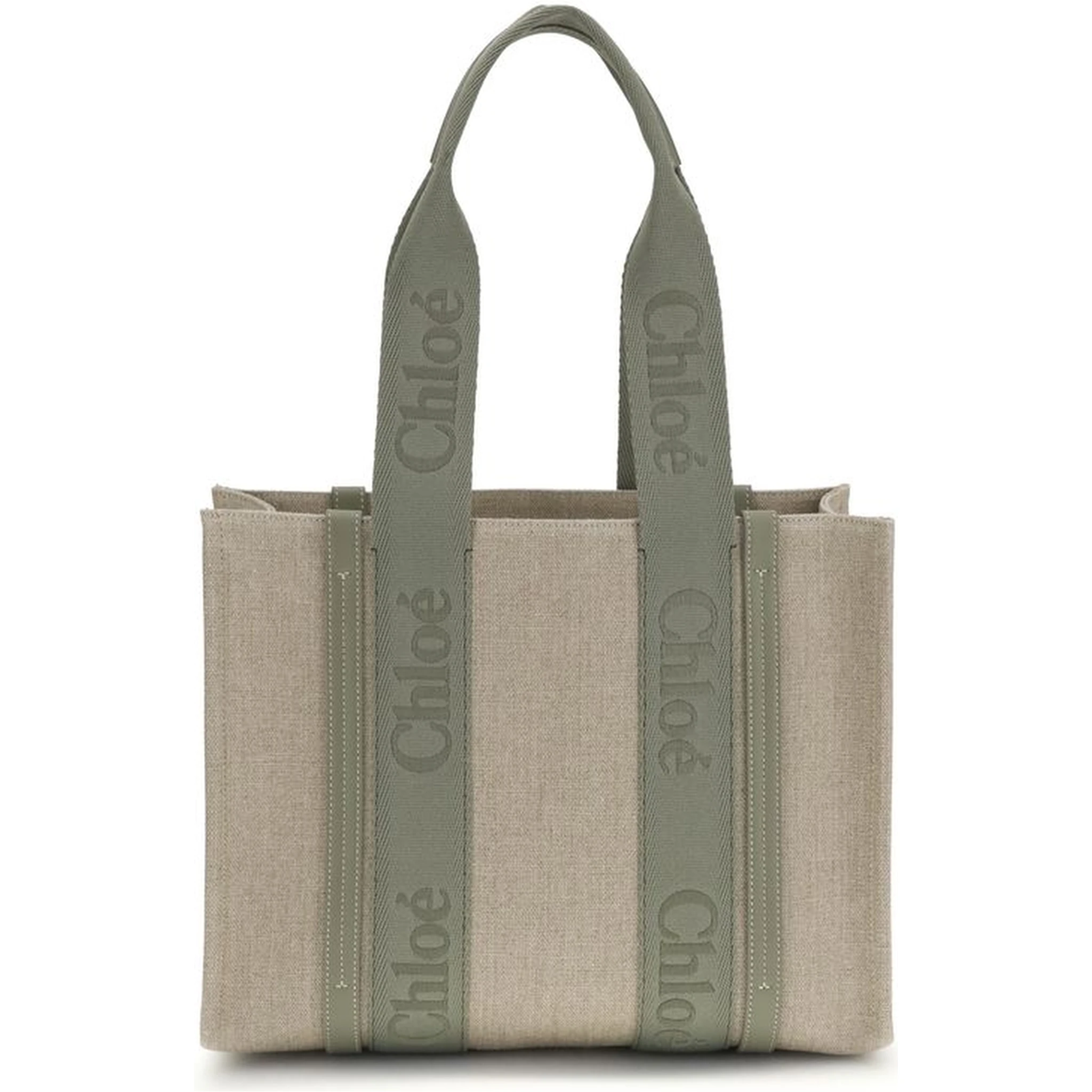 Beige Linen Shoulder Bag