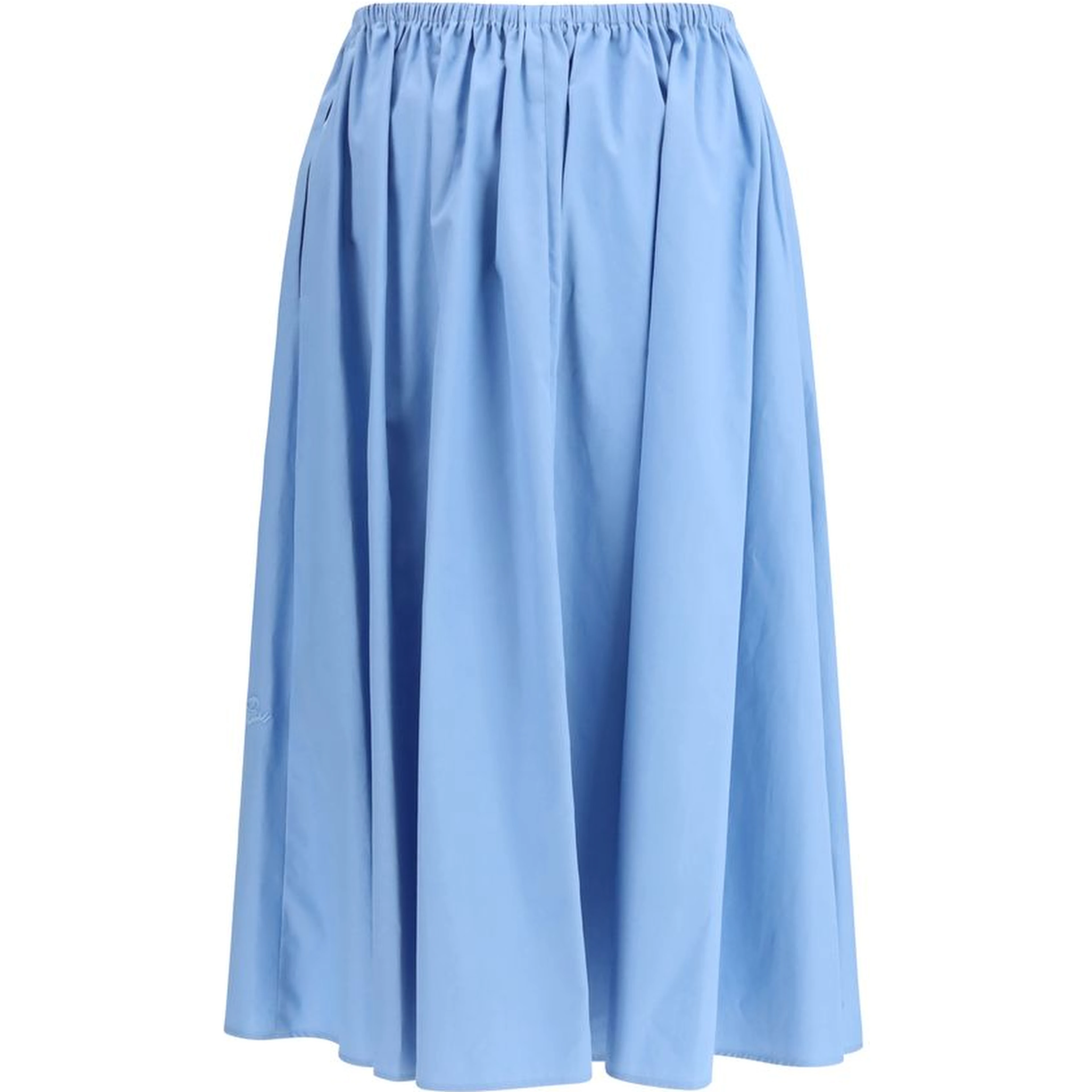 Light Blue Cotton Midi Skirt