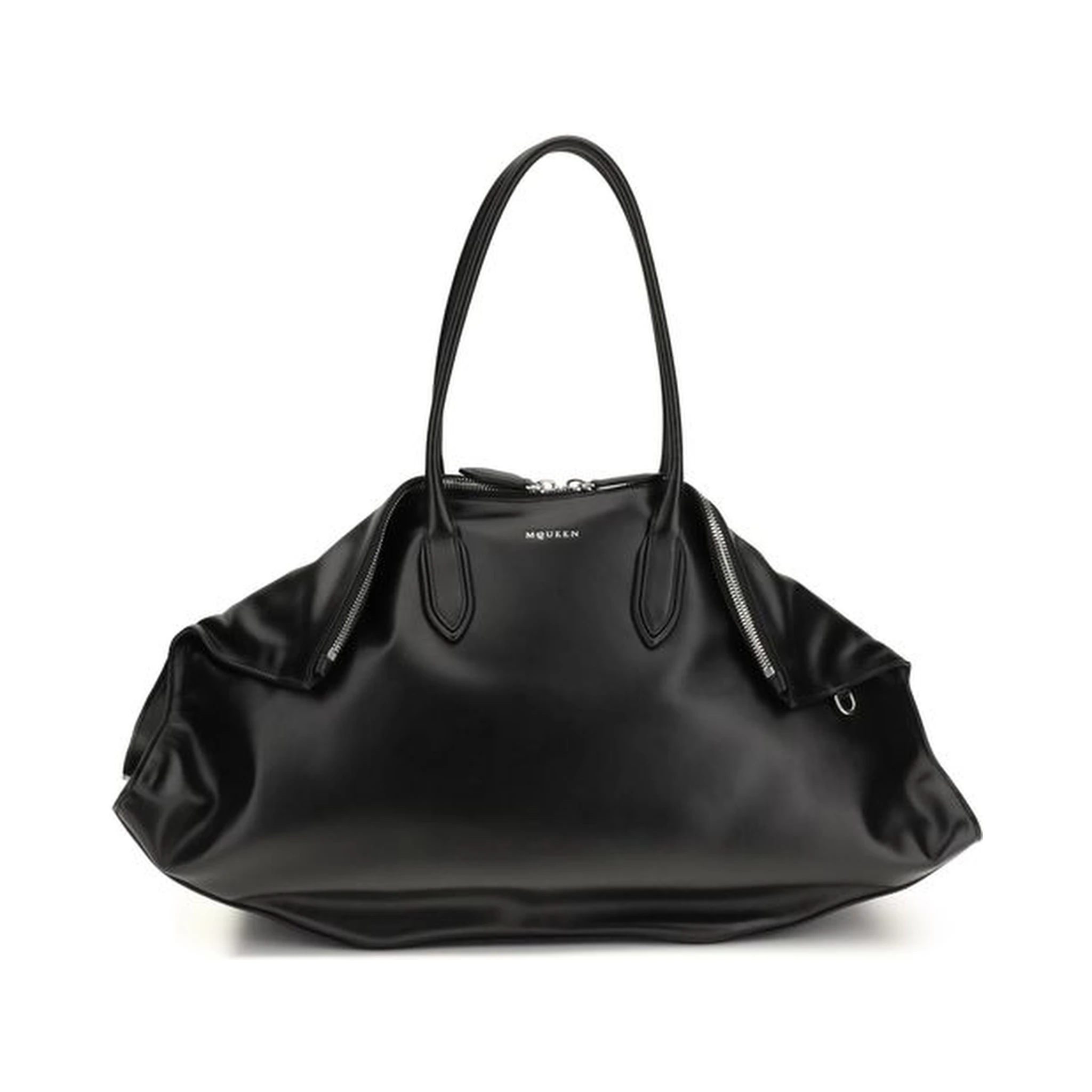 حقيبة كتف بوس توروس من جلد العجل الأسود