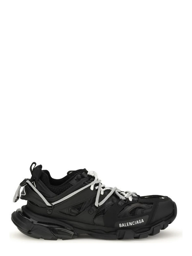 Black Polyethylene Athletic Sneakers