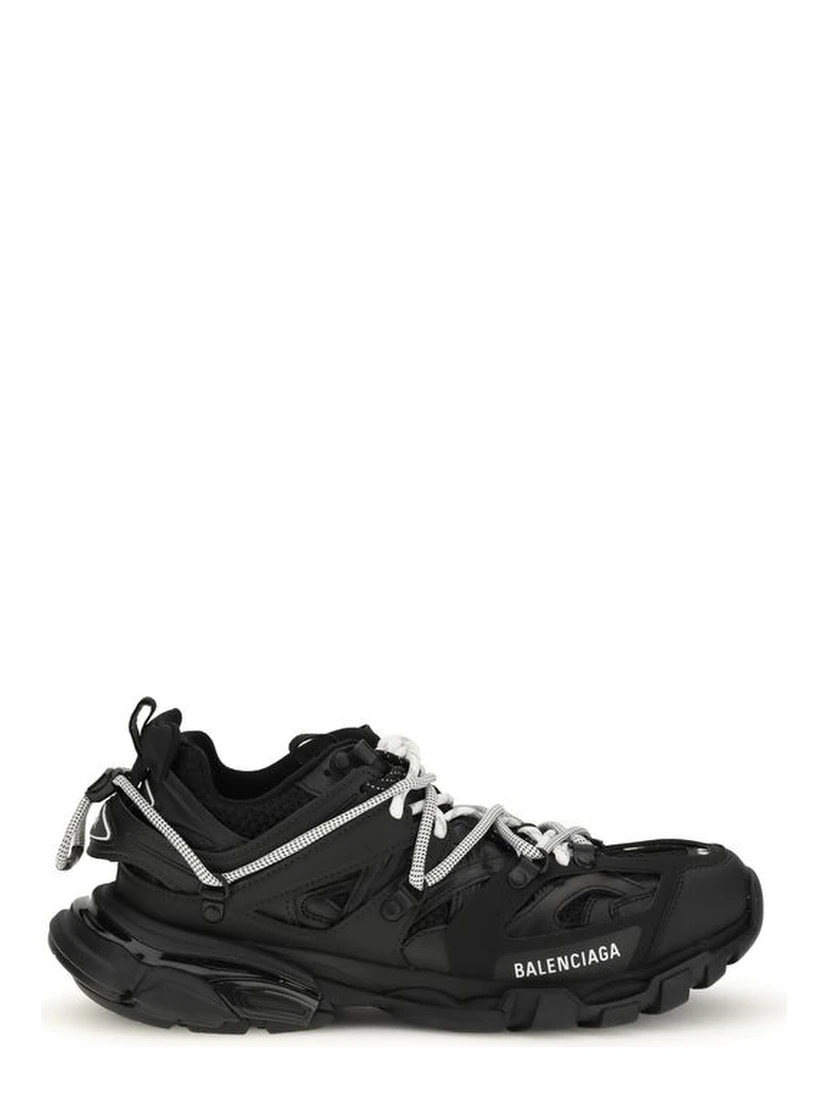 Black Polyethylene Athletic Sneakers