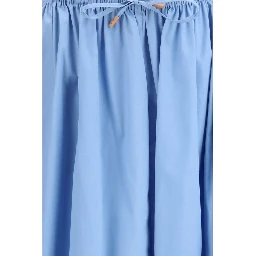 Light Blue Cotton Midi Skirt