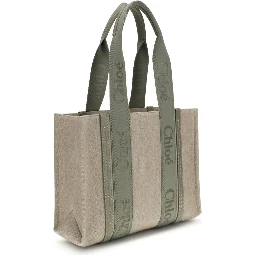 Beige Linen Shoulder Bag
