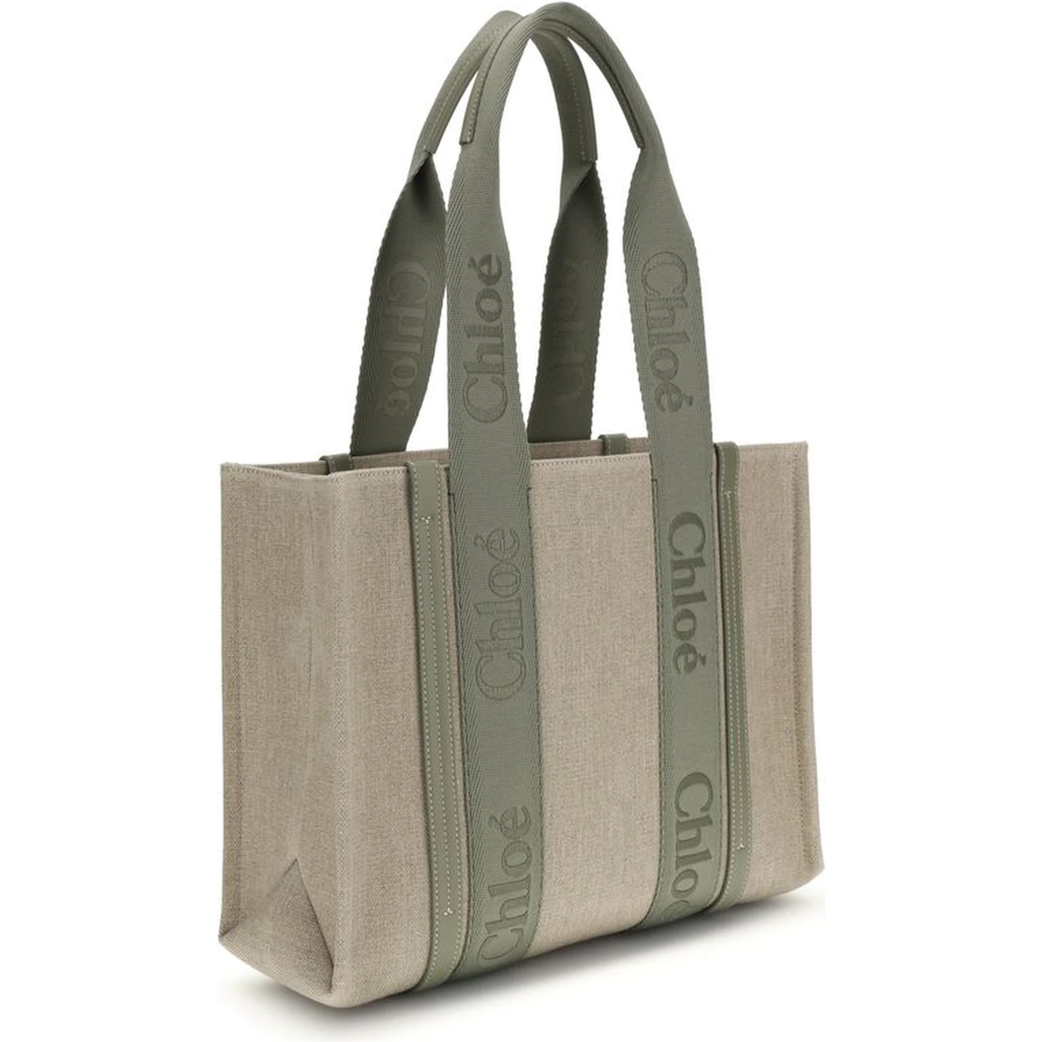 Beige Linen Shoulder Bag