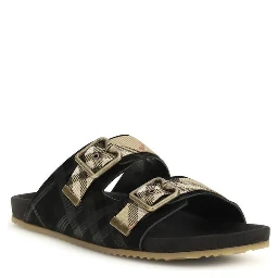 Multicolor Calf Leather Bos Taurus Flat Sandals