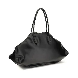 حقيبة كتف بوس توروس من جلد العجل الأسود