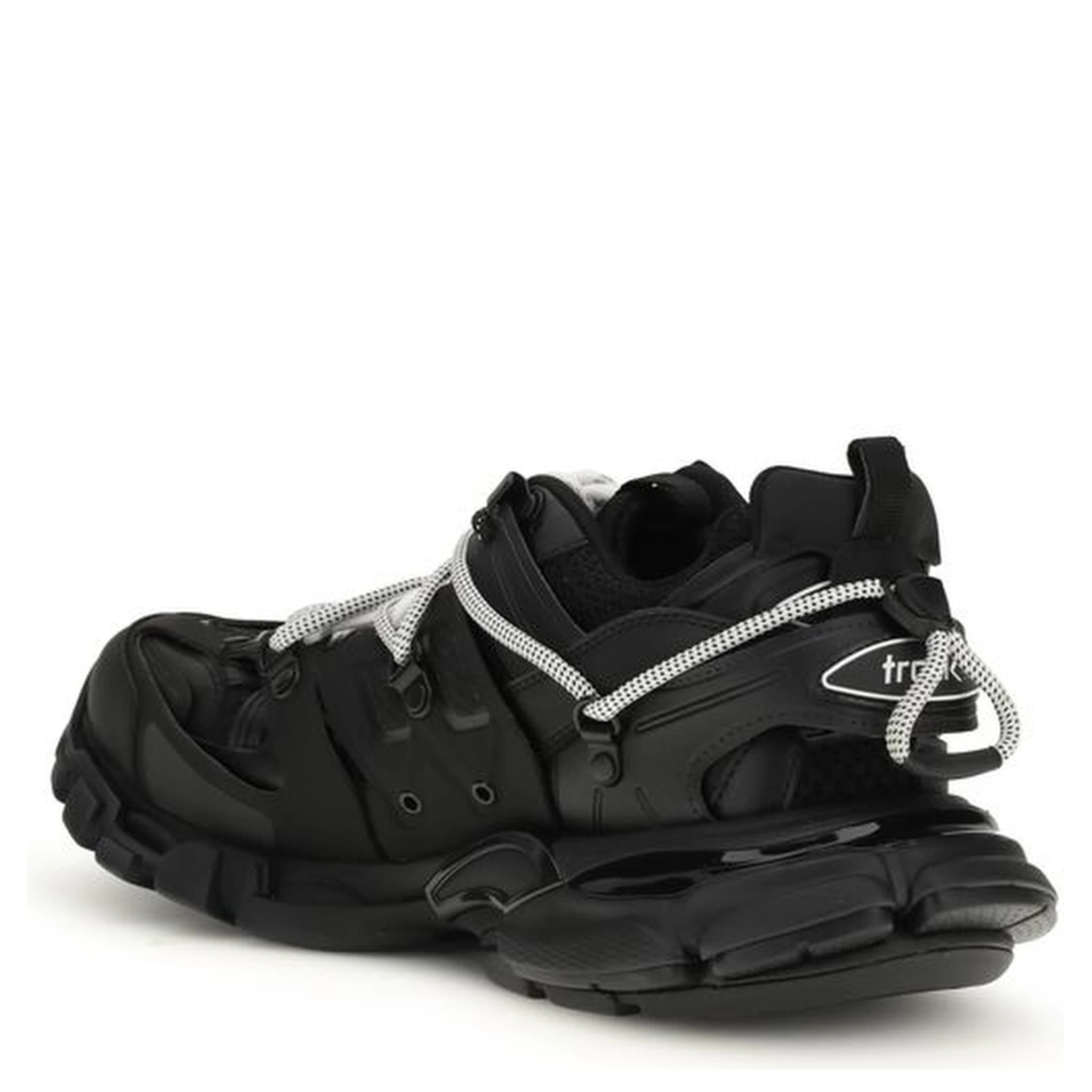Black Polyethylene Athletic Sneakers