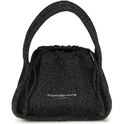 Black Polyester Shoulder Bag