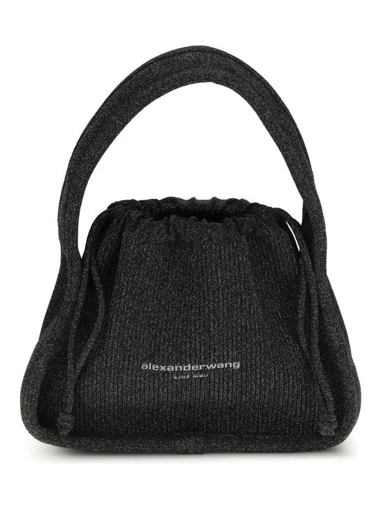 Black Polyester Shoulder Bag