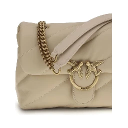 Beige Calf Leather Bos Taurus Shoulder Bag