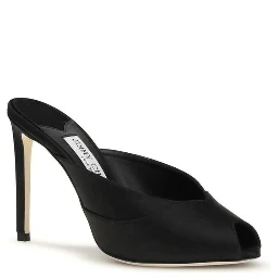 Black Calf Leather Bos Taurus Stiletto Heel Sandals