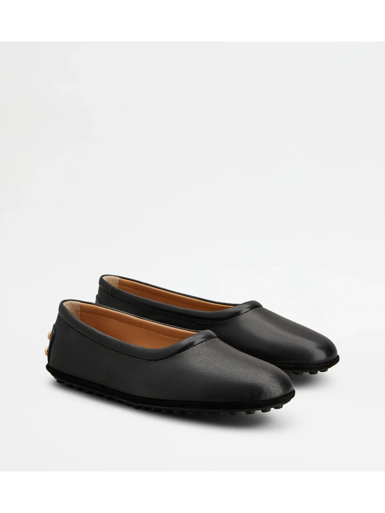 Leather ballets flat with Gommino alternative