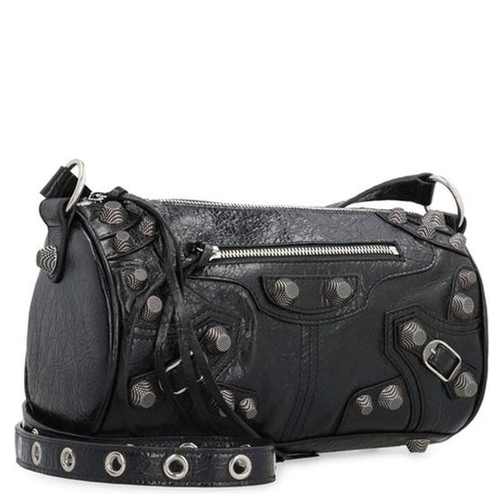 Black Lamb Leather Shoulder Bag