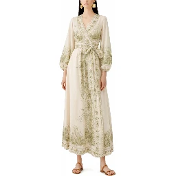 "WONDERLUST" WRAP MIDI DRESS
