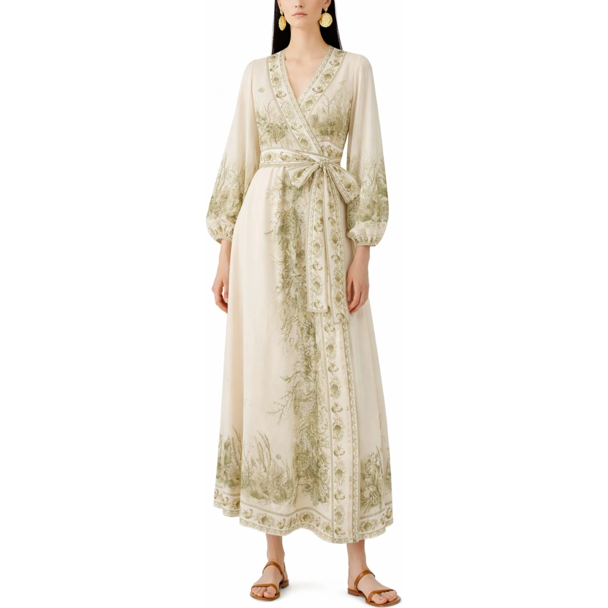 "WONDERLUST" WRAP MIDI DRESS