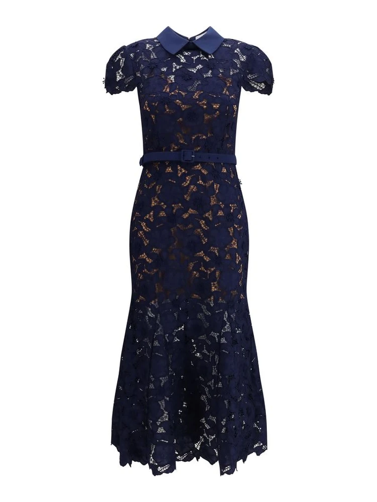 Blue Polyester Cocktail Dress