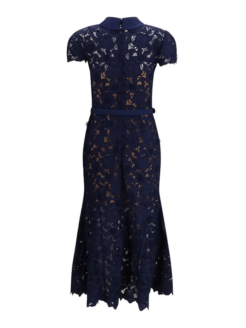 Blue Polyester Cocktail Dress