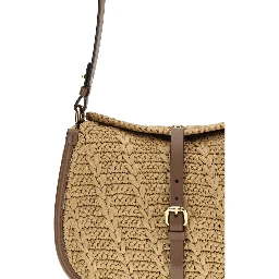 Beige Raffia Shoulder Bag
