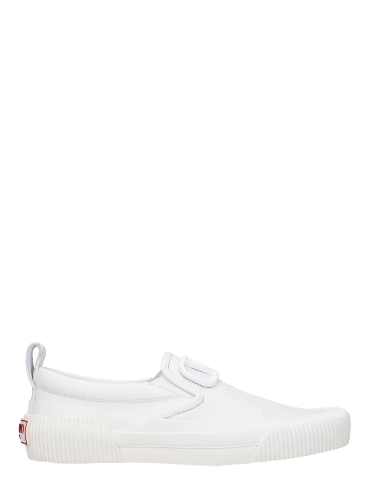 White Leather Slip-On Loafers