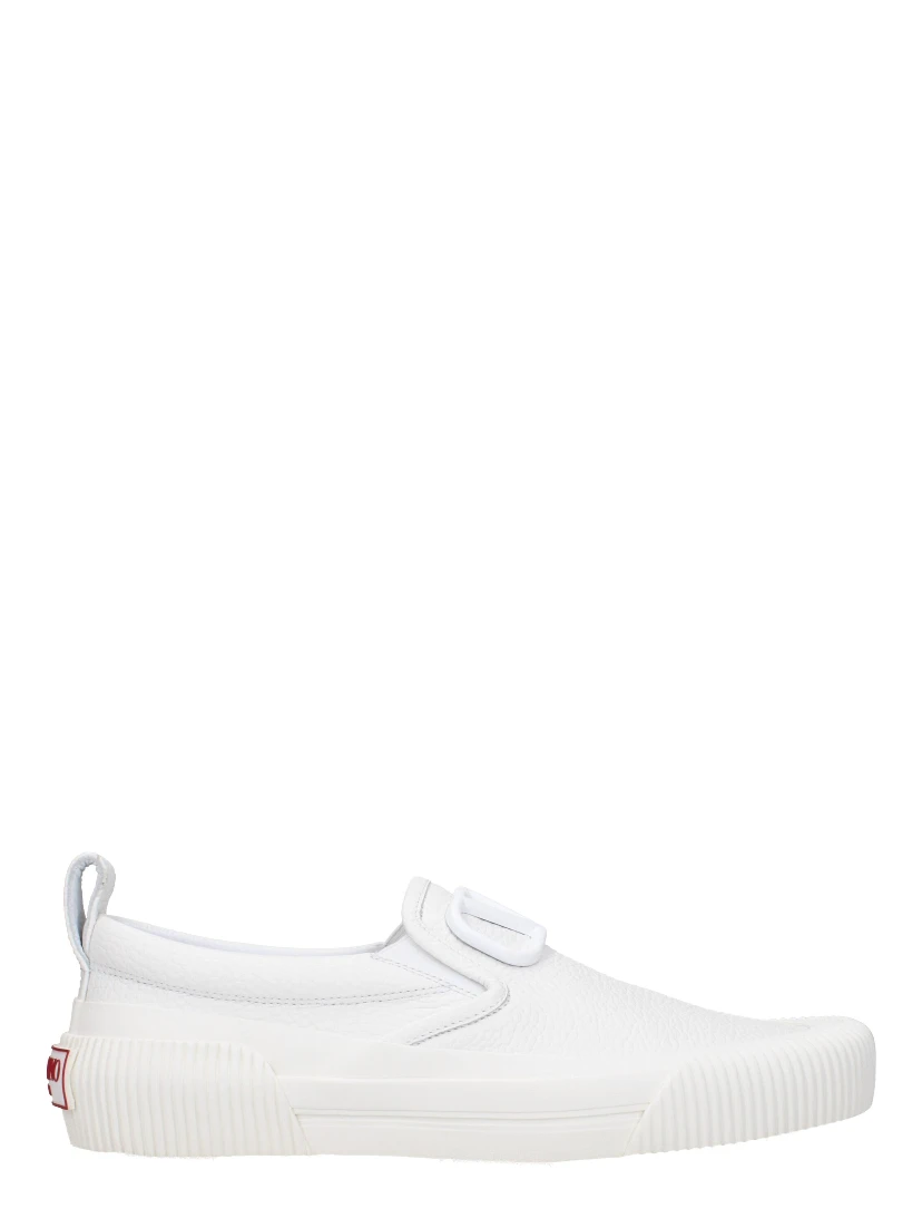 White Leather Slip-On Loafers