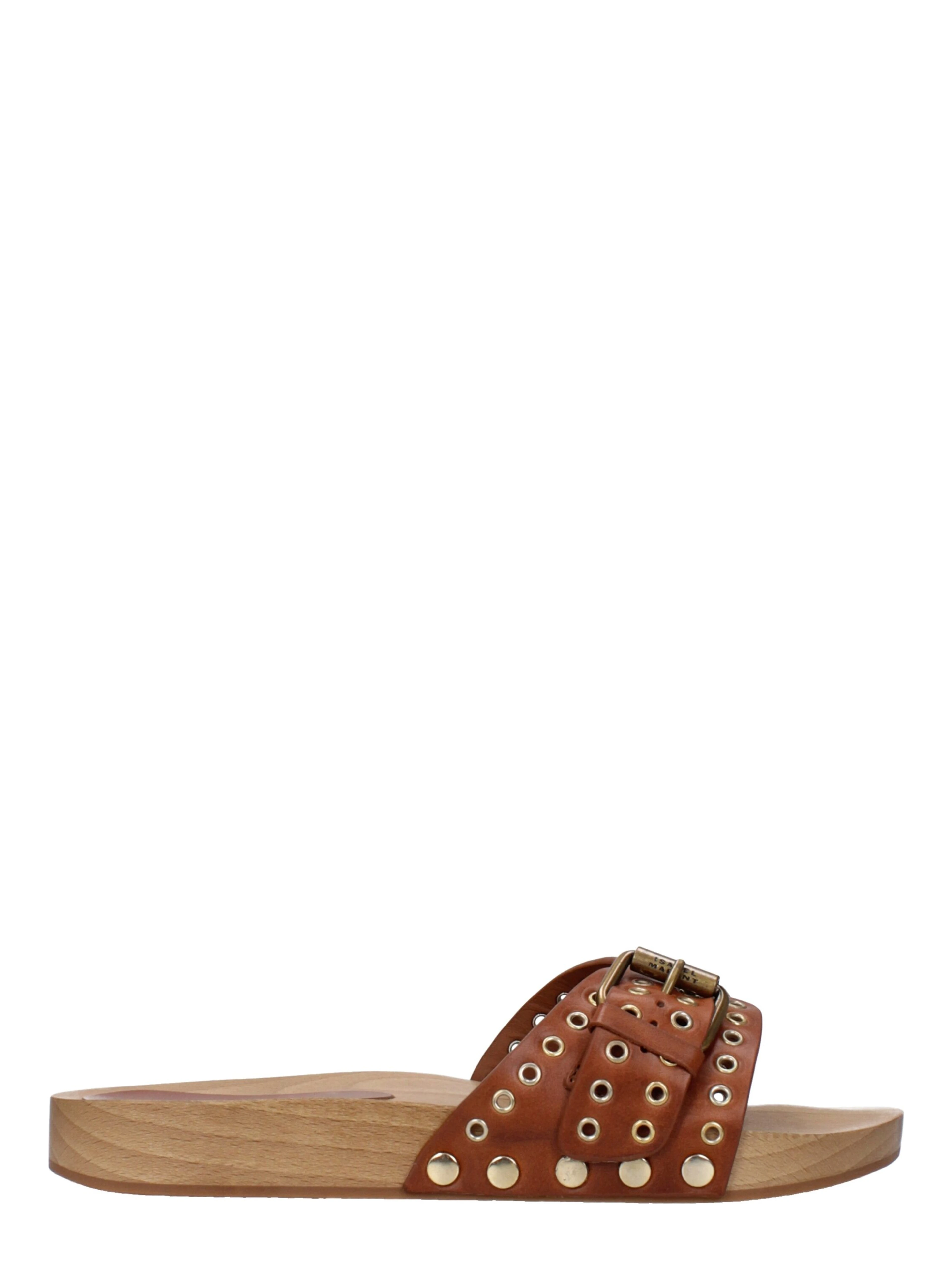 Brown Leather Slippers