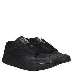 Black Fabric Low Top Sneakers