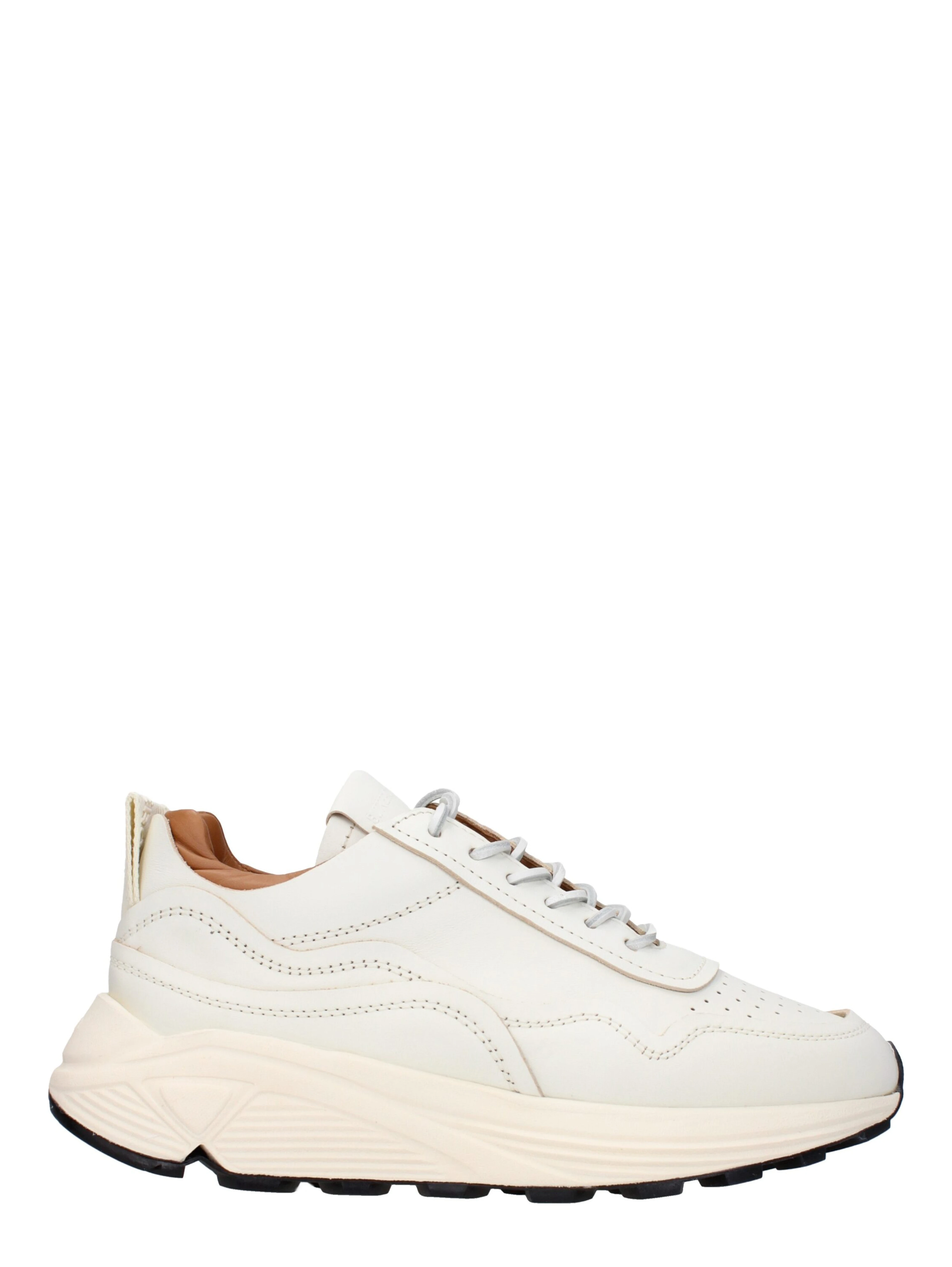 White Leather Low Top Sneakers