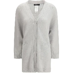 Gray Fleece Wool Cardigan