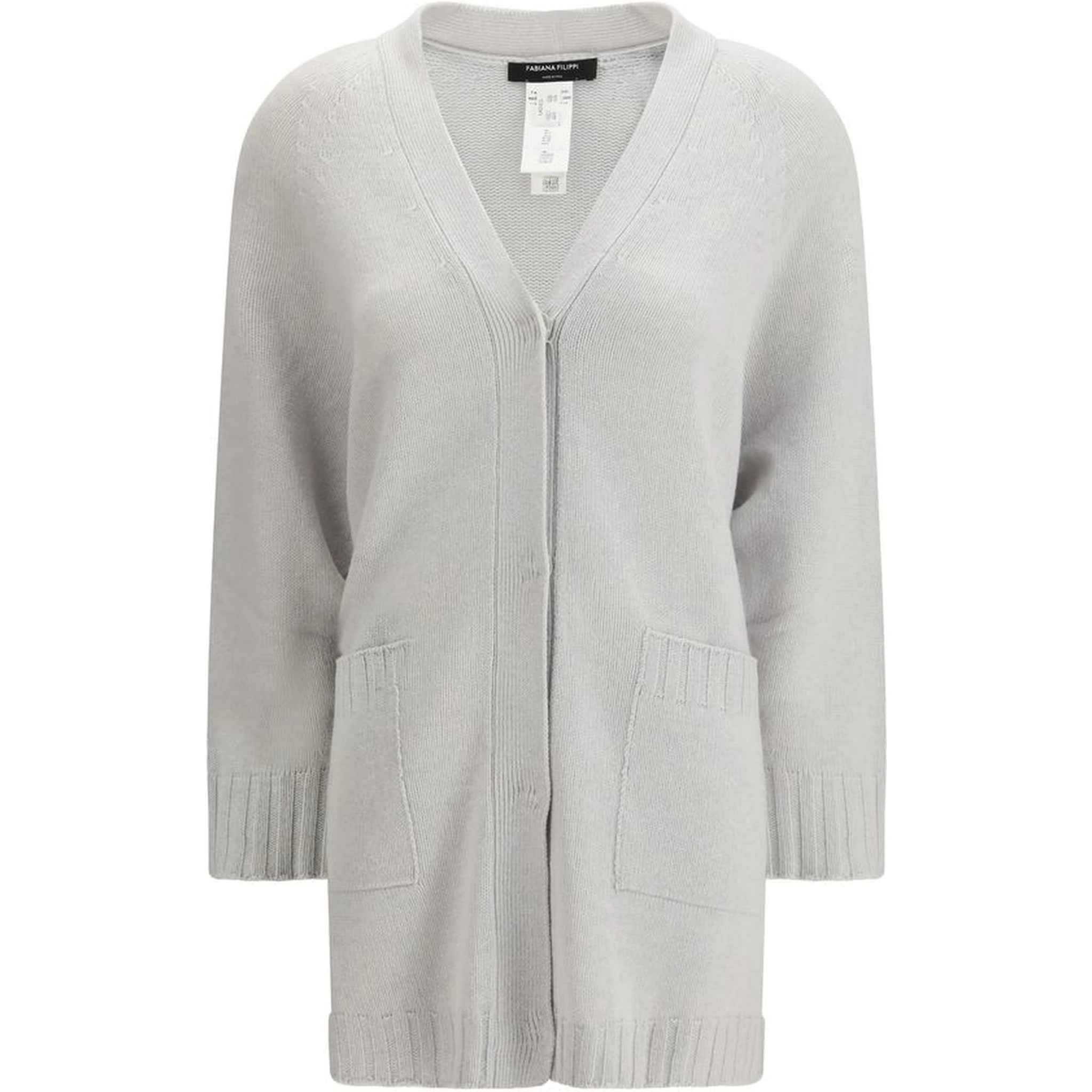 Gray Fleece Wool Cardigan
