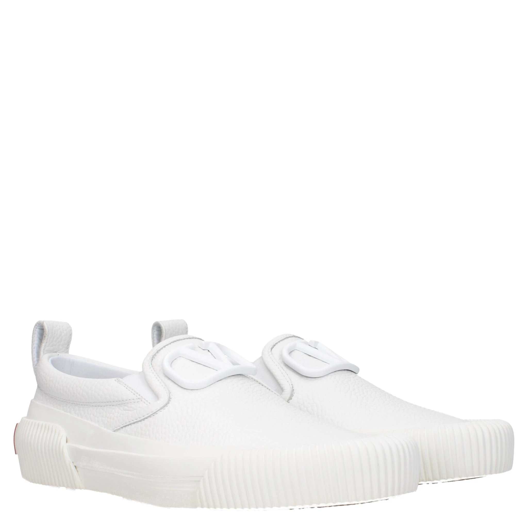 White Leather Slip-On Loafers